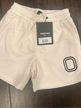 Boys Cream Mesh bone Drawstring Shorts